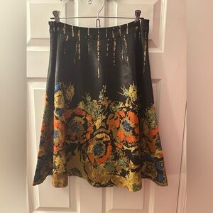 itw by Claude Brown Anthro Style Knee Length Statement Skirt Size 2